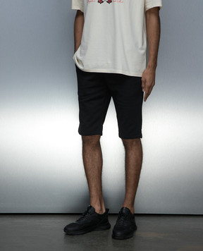 Balmain Черные шорты с принтом логотипа CH1OA003BB04
