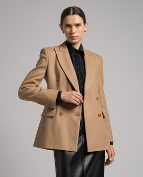 Ermanno Scervino Коричневий двобортний жакет з вовни D436I315HJA