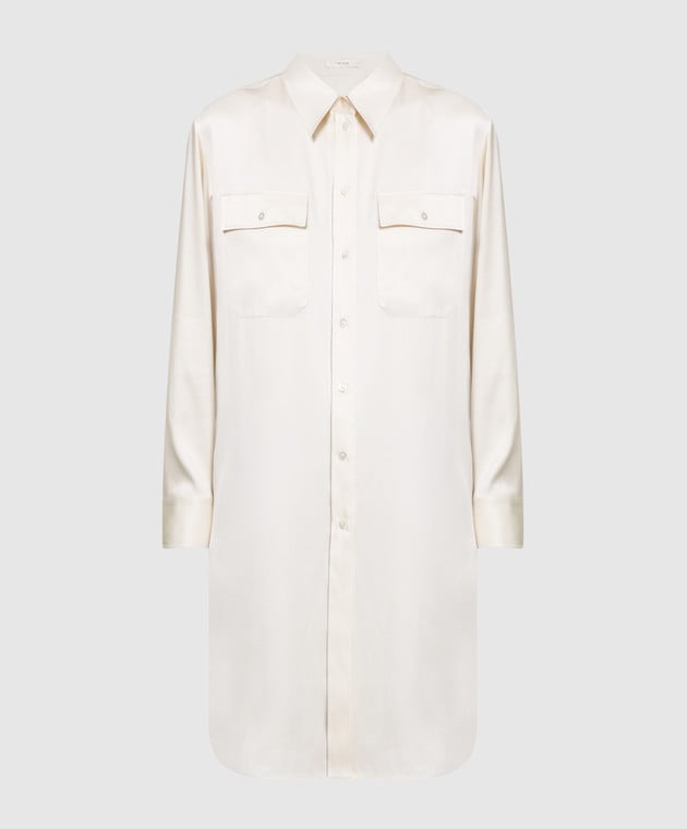 The Row Молочна шовкова видовжена блуза 6036W2171