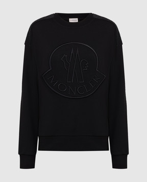Moncler Черный свитшот с вышивкой логотипа 8G00042899U5