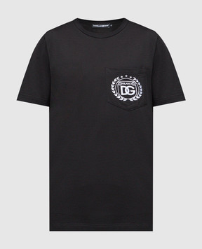 Dolce&Gabbana Чорна футболка з логотипом G8RA2ZG7J6F