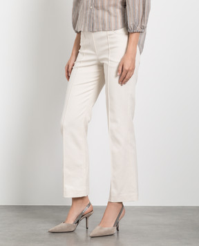 Brunello Cucinelli Белые брюки с высокой посадкой с цепочкой мониль MP126P8106