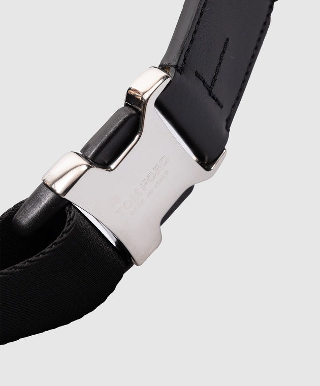 Tom Ford Черная кожаная поясная сумка с логотипом H0396LCL213S изображение 5