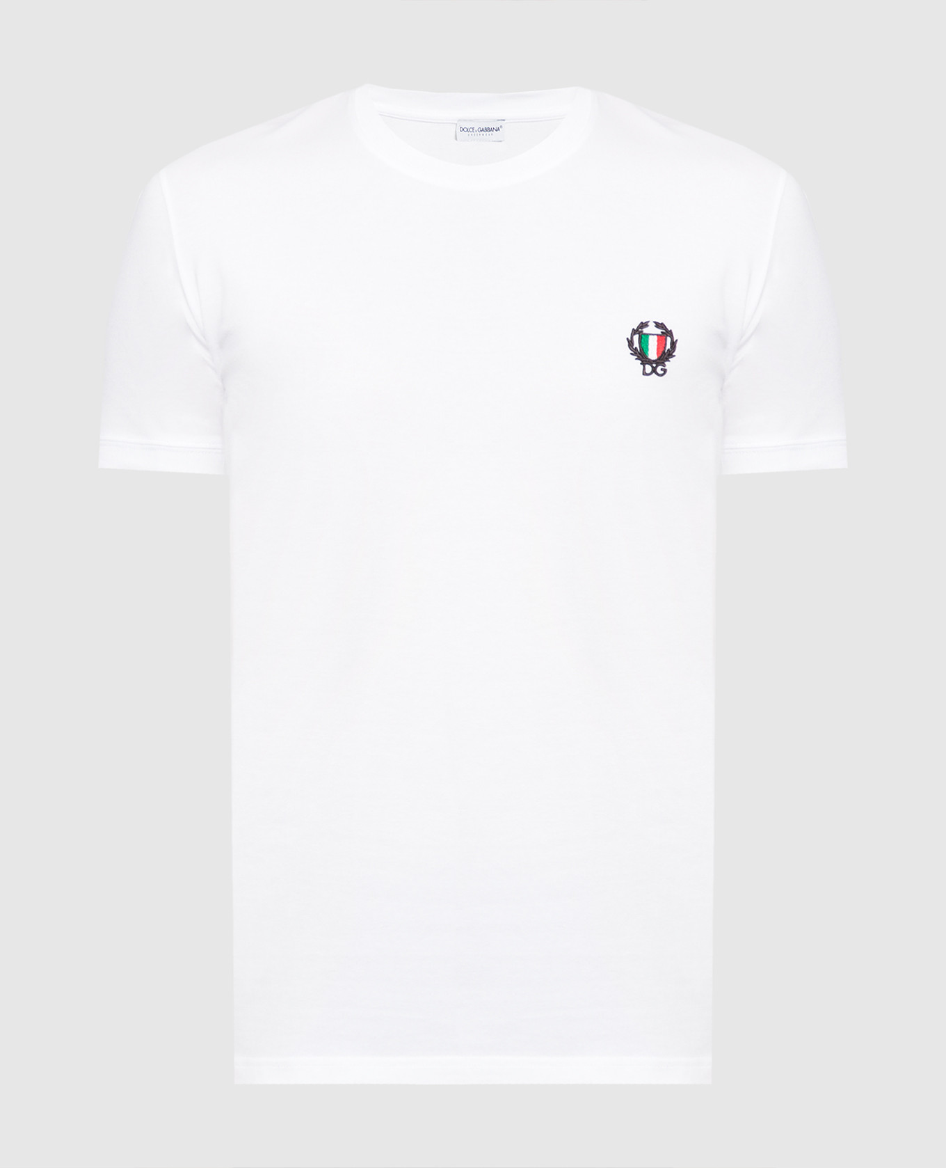 Белая  футболка с вышивкой логотипа