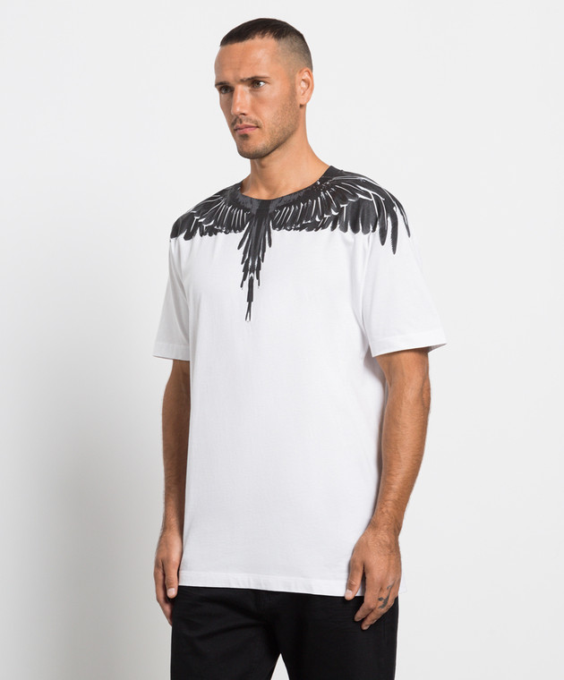 Marcelo Burlon Белая футболка с принтом CMAA018C99JER001 изображение 3