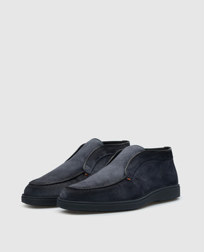 Santoni Синие замшевые дезерты на меху MGDG17823OOTAGEX