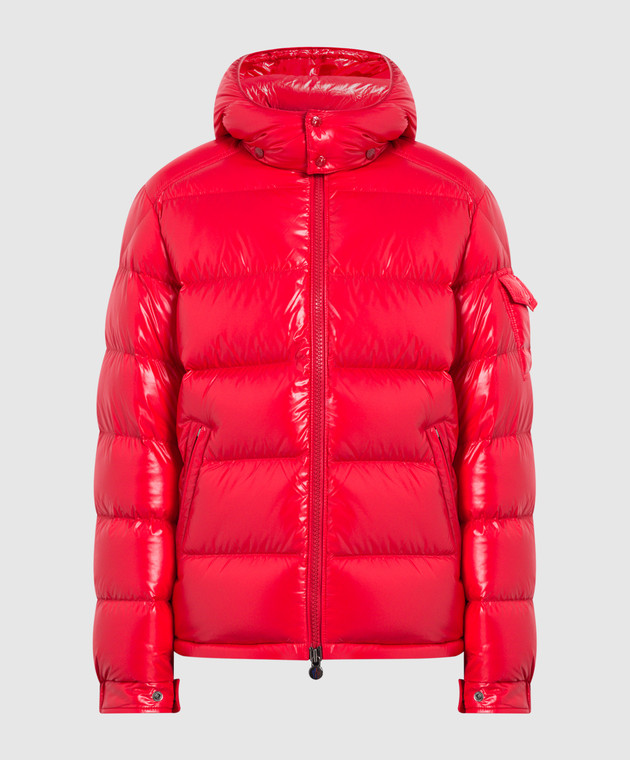 Moncler Красный стеганый пуховик Maya с нашивкой логотипа 1A5360068950