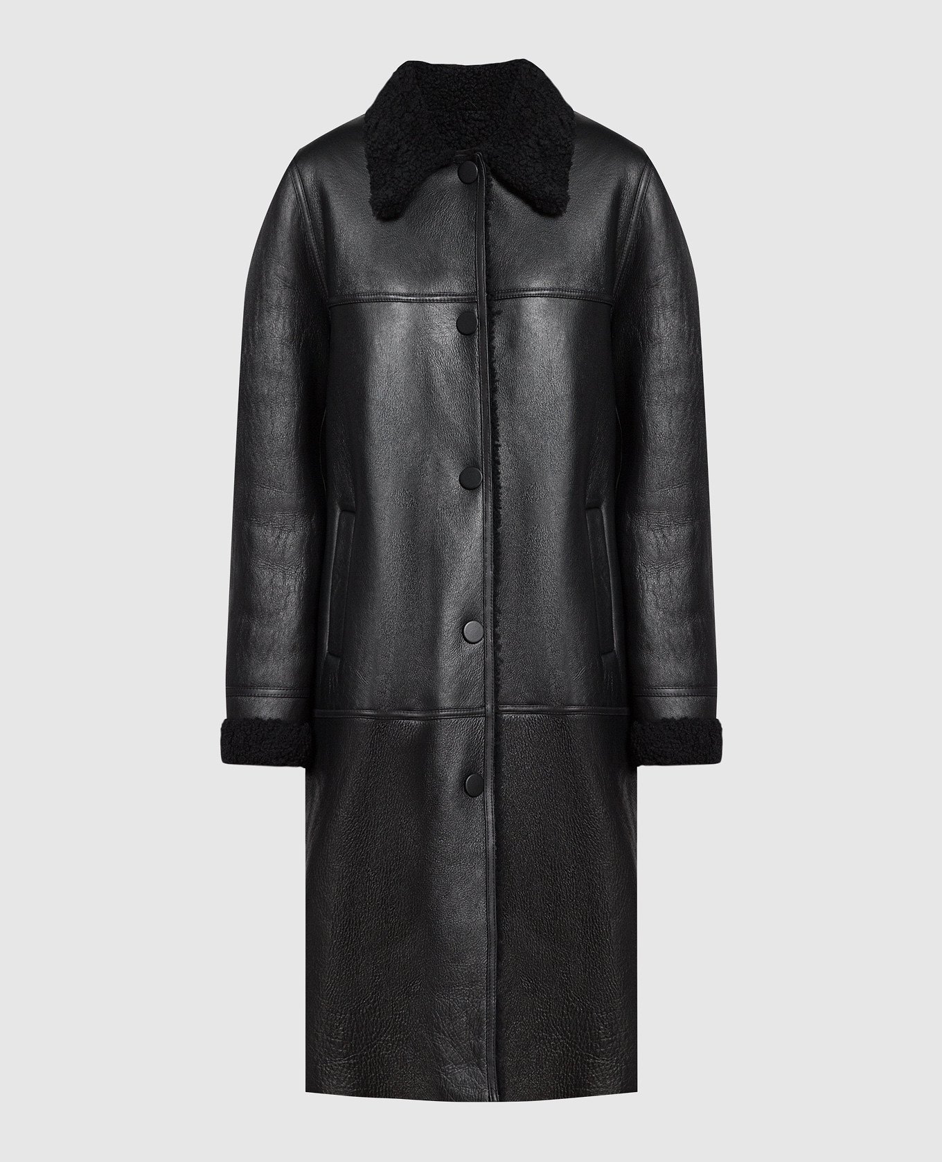 Black sheepskin coat