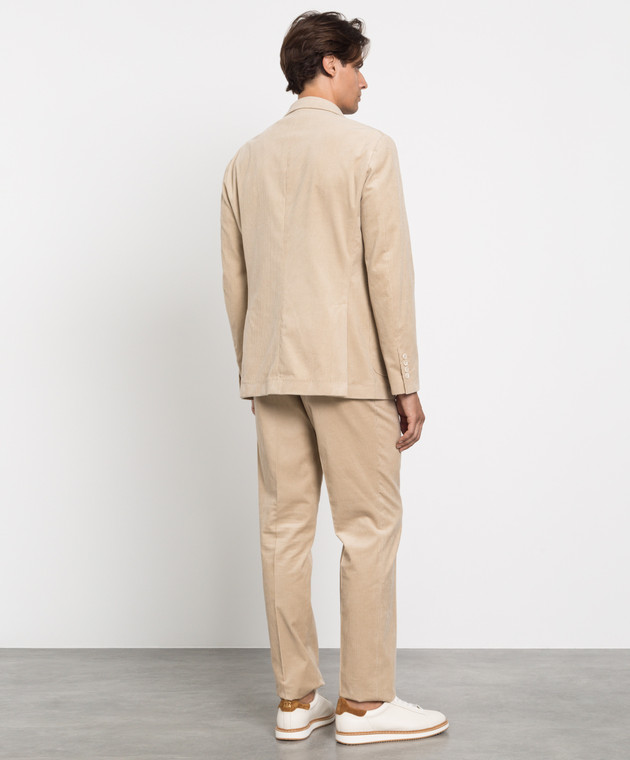 Brunello Cucinelli Бежевый костюм в рубчик MQ437LBNH изображение 4