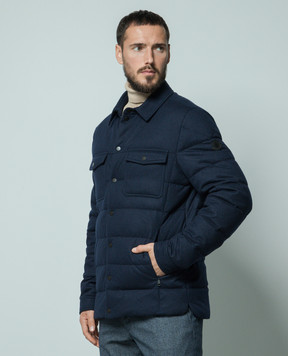 Moncler Синяя пуховая куртка Todorka с логотипом 1A0008189A6J