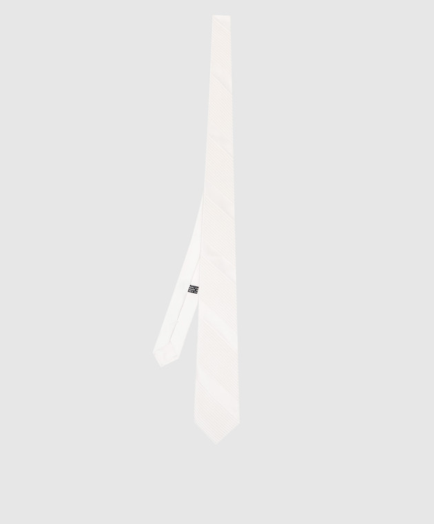 Stefano Ricci Дитяча біла краватка із шовку з плісуванням YCP14UNIR зображення 2