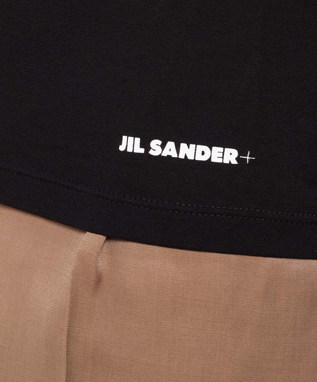 Jil Sander Чорний топ із принтом логотипу JPPU707540WU248308 зображення 5