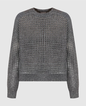 Brunello Cucinelli Сірий светр з паєтками MGP557500P