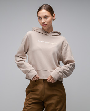 Palm Angels Бежевые худи с логотипом PWBB069F23FLE001