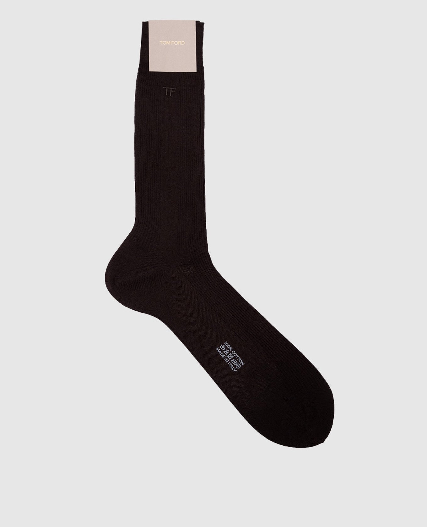 Коричневые носки с вышивкой логотипа