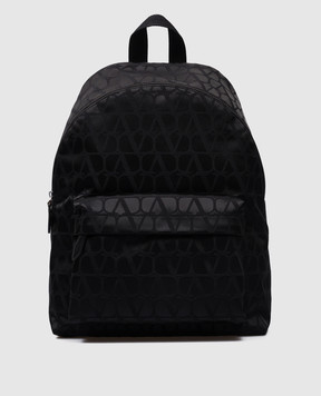 Valentino Черный рюкзак в узоре Toile Iconographe 4Y2B0C62CSH