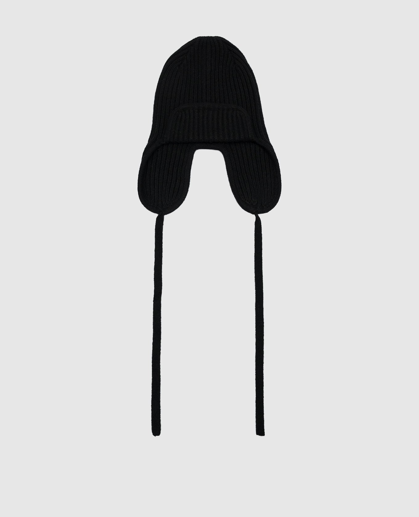 Black cashmere beanie hat