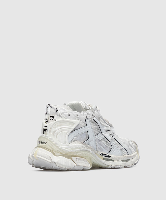 Balenciaga Белые кроссовки Runner с логотипом 677402W3RB1 изображение 3
