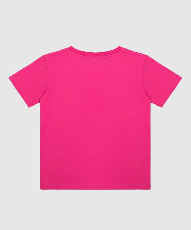 Balmain Дитяча малинова футболка з принтом логотипу 6R8P21Z0738 зображення 2