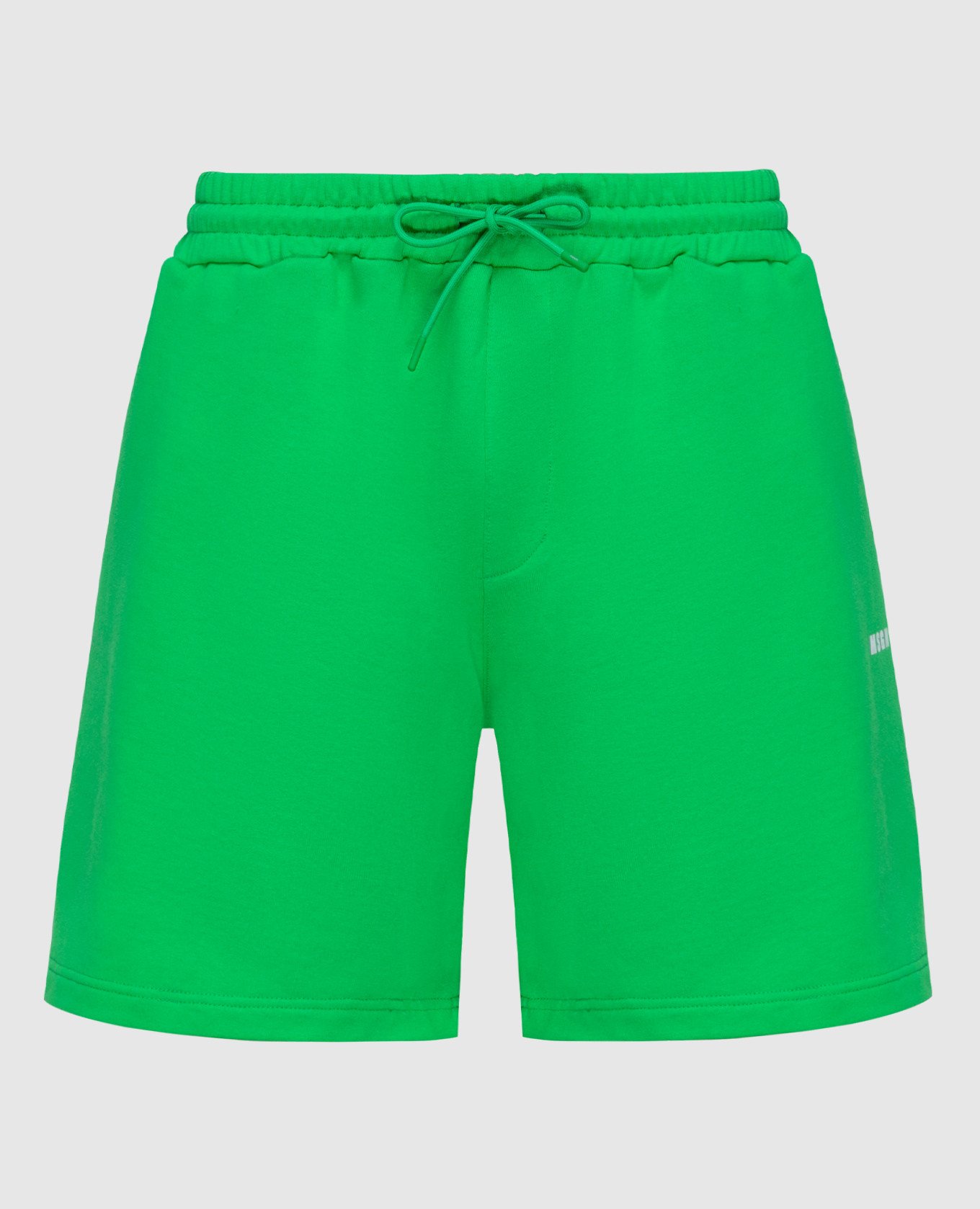 Green shorts with logo print