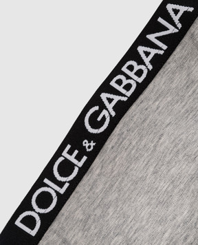 Dolce&Gabbana Дитячий сірий меланжевий набір із топа та трусиків L5J713FUGNE