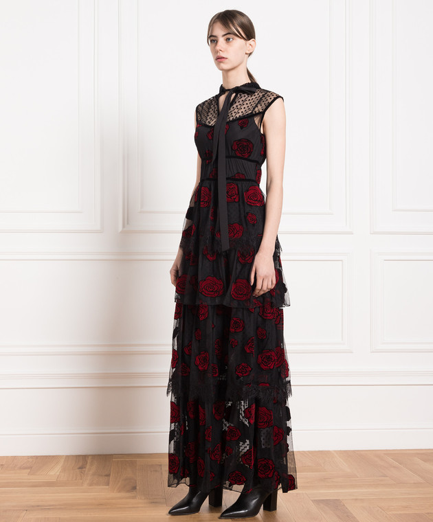 Max & Co Black Galway dress with floral appliqué GALWAY buy with