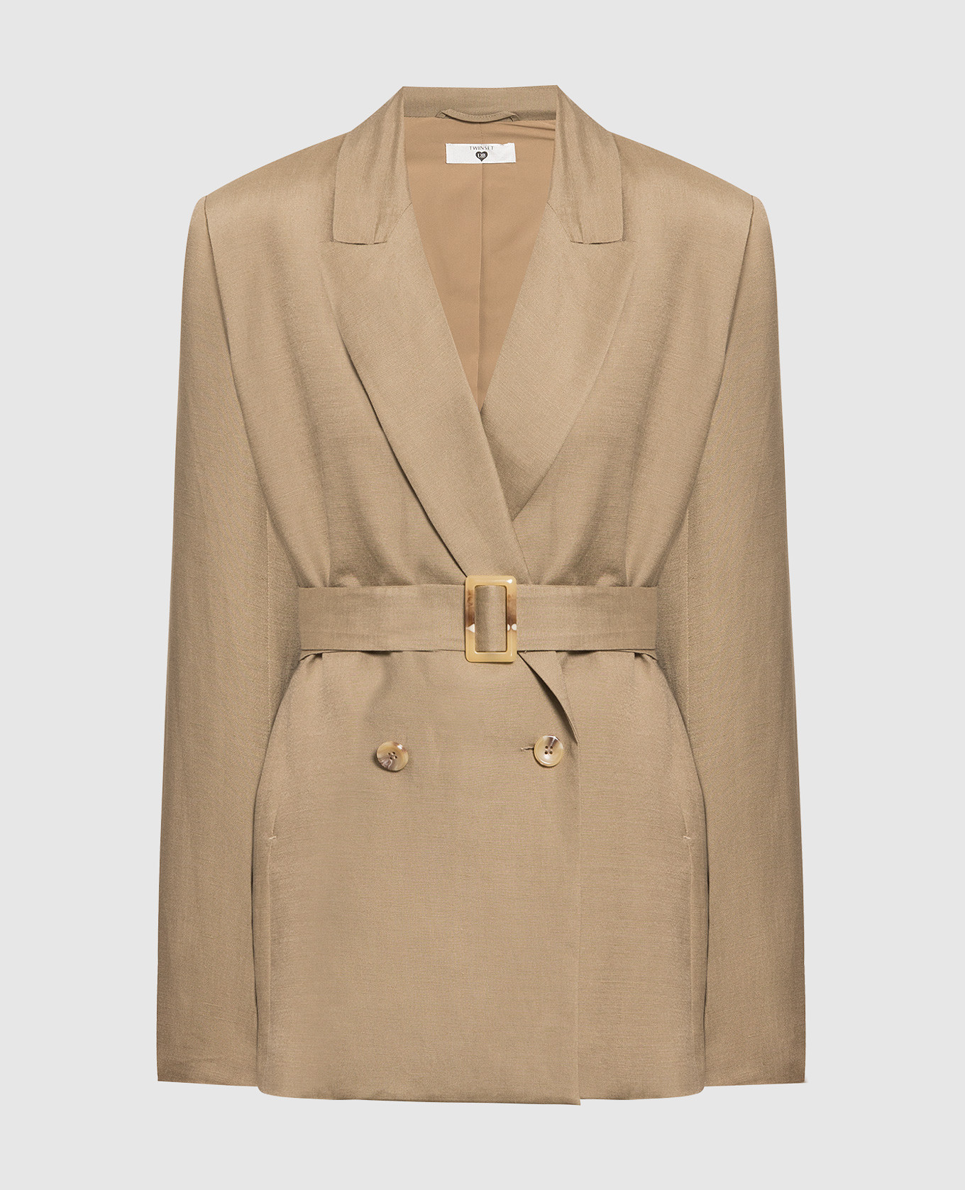 

Коричневый двубортный жакет, Жакеты