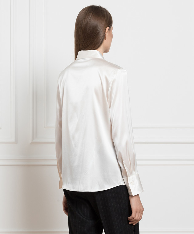 Peserico White silk shirt with monil chain S0688702372 image 4