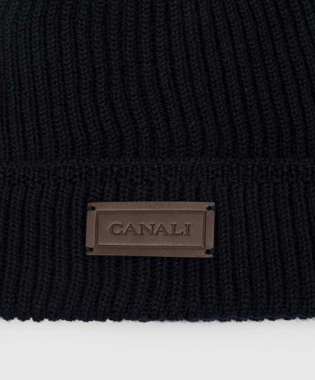 Canali Blue wool cap with logo MK00461B0030 image 3