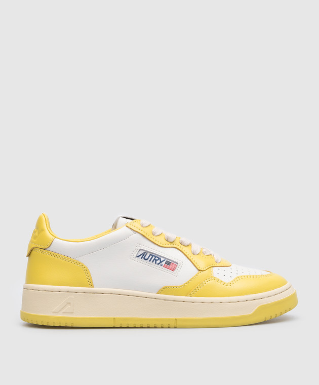 AUTRY Yellow leather sneakers with a logo A13IAULWWB27