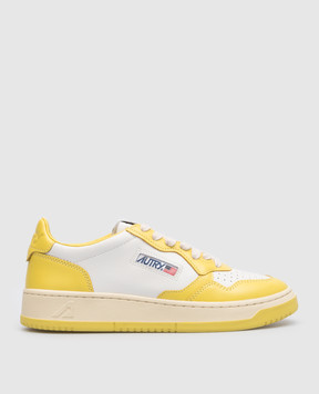 AUTRY Желтые кожаные кроссовки с логотипом A13IAULWWB27