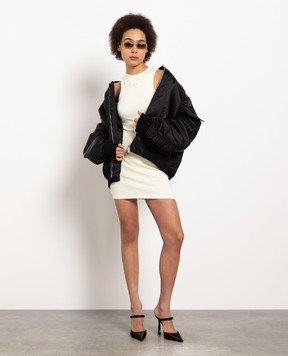 Off-White Бежева сукня міні з логотипом OWDB463S23JER001