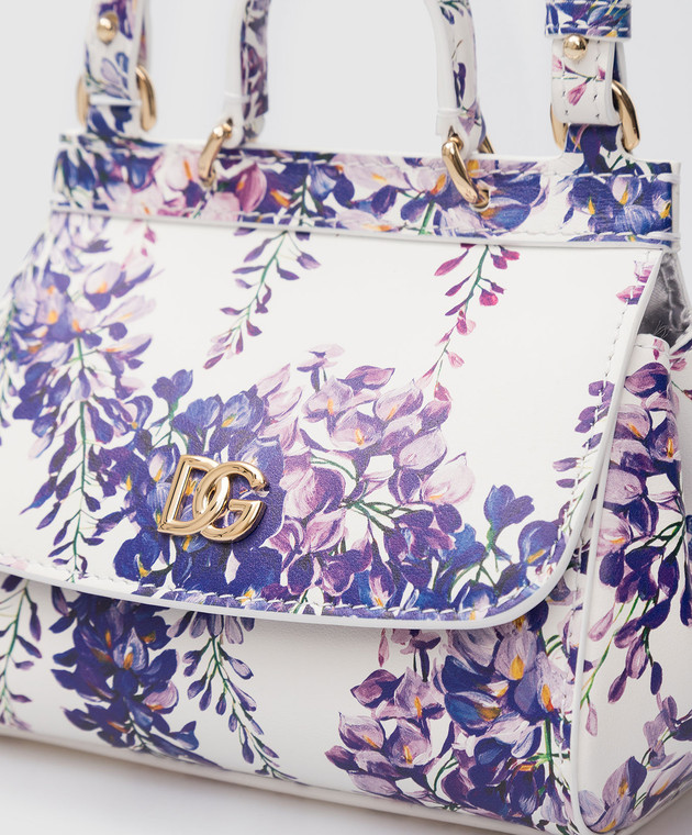Dolce&Gabbana Дитяча шкіряна сумка Sicily з принтом Wisteria EB0003AQ684 зображення 4