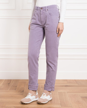 Brunello Cucinelli Фіолетові джинси з ланцюжком моніль M0H43P5797