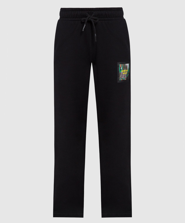 AMBUSH Чорні спортивні штани з принтом BWCH002S22FLE001