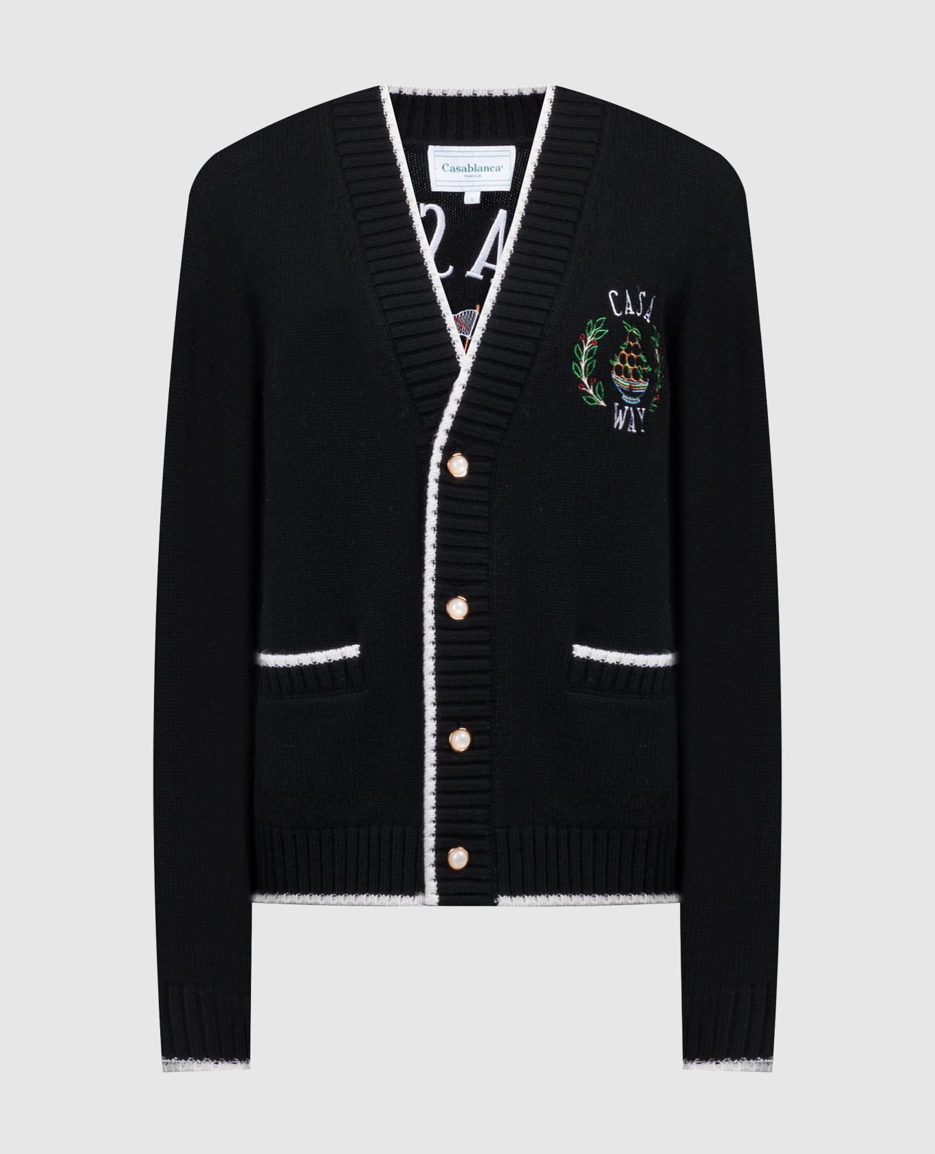 

Черный кардиган с шерстью и кашемиром с принтом Casa Way, Кардиганы