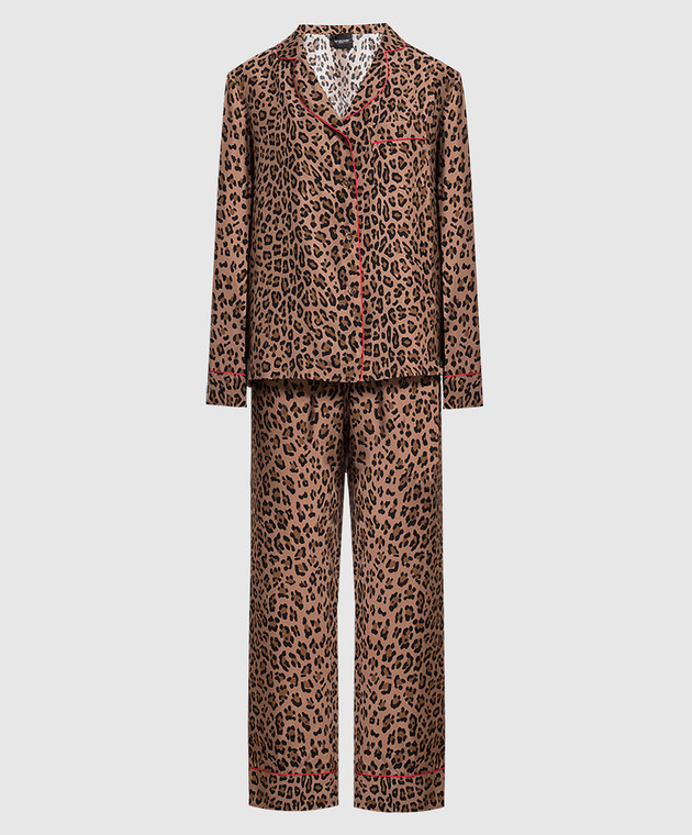 Simonetta Ravizza Brown animal print silk pajamas PJ01T29