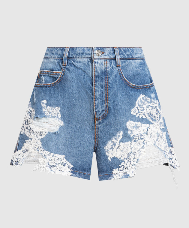 Ermanno Scervino - Синие джинсовые шорты с кружевом D427P323PFKV