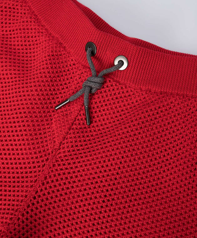 Brunello Cucinelli Дитячі червоні шорти з перфорацією B19M13399A зображення 3