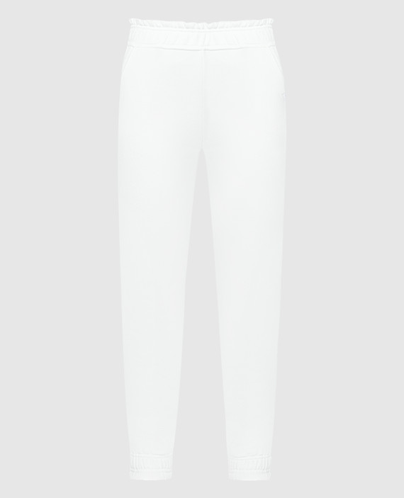 White joggers with logo embroidery