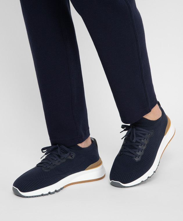 Brunello Cucinelli Темно-синие кроссовки MZUWLBO253 изображение 2