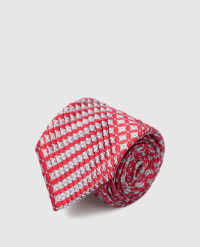 Stefano Ricci Дитяча червона краватка із шовку у візерунок YCP1423052