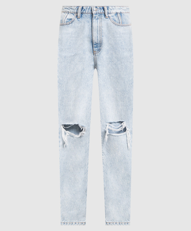 Alexander Wang Блакитні прямі джинси з дірками 1WC3214368