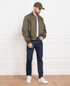 Kiton Бомбер цвета хаки UW1452YB9001