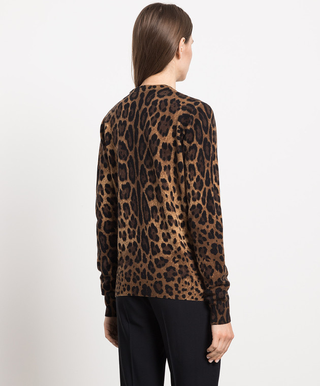 Dolce&Gabbana Brown leopard print cashmere jumper FM192KF56FA image 4