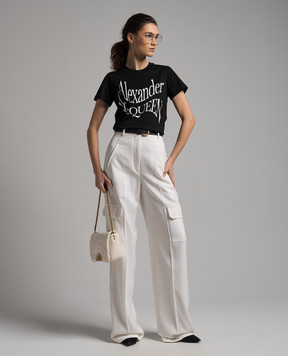 Alexander McQueen Белые штаны-карго из шерсти 784960QJAAC