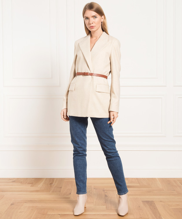 Loro Piana Светло-бежевый жакет из кашемира FAM5340 изображение 2