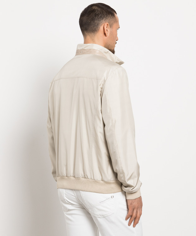 Crocodile Leather Harrington Jacket With Silk Lining
