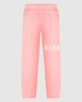 Givenchy Розовые джогера с фактурным логотипом BW50VZ3YA2
